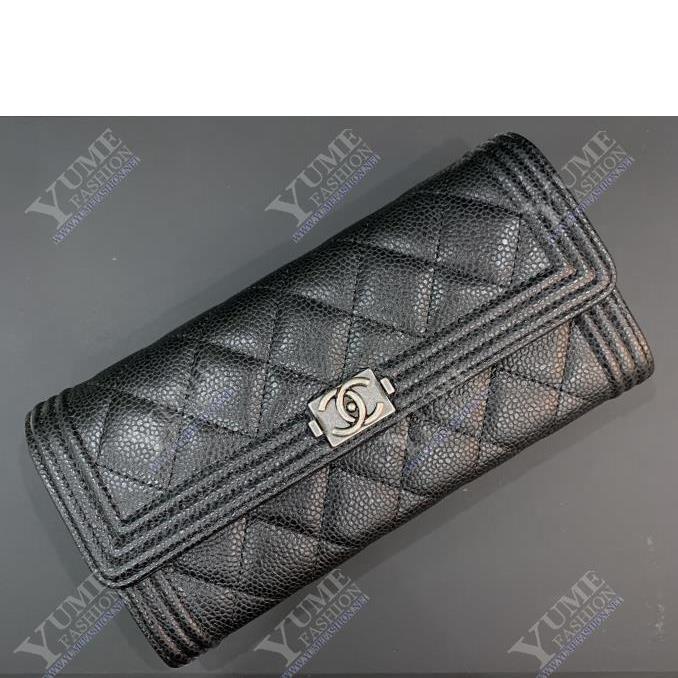 BÓP NỮ CHANEL WALLET CHANEL BOY CAVIAR SILVER