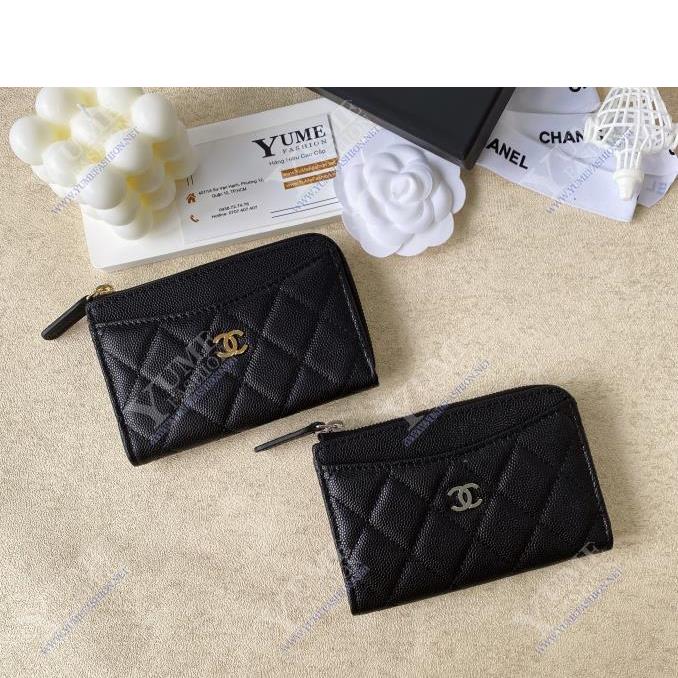 BÓP NỮ CHANEL&nbsp;Card -Caviar - Dây kéo