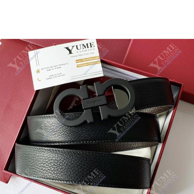 DÂY NỊT FERRAGAMO KHOÁ ÐEN NHÁM