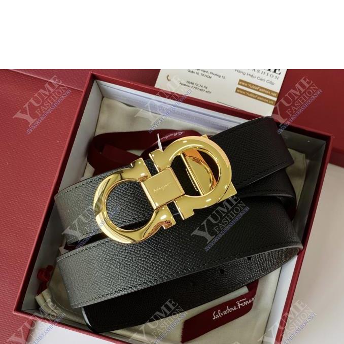 DÂY NỊT FERRAGAMO KHOÁ VÀNG BÓNG