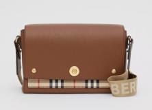 TÚI XÁCH BURBERRY Leather and Vintage Check Note Crossbody Bag